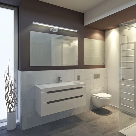 Kinkiet SHINE CHROME prosotkąt 12W LED IP44 Metal i tworzywo Milagro