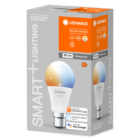 Żarówka LED B22d A60 9W 806lm SMART+ WiFi CCT Ściemnialna Classic LEDVANCE