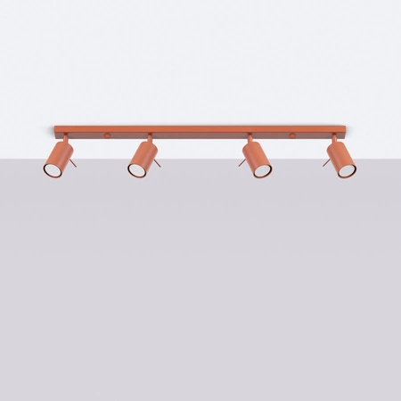 Lampa Sufitowa Reflektor Tuba Spot 4x GU10 Ochra Czerwona Ring Bittersweet Shimmer SL.1510 Sollux