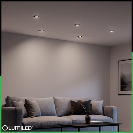 Oprawa Halogenowa Podtynkowa Okrągła Ruchoma TRIX 3w1 GU10 6W 4000K Czarny LUMILED