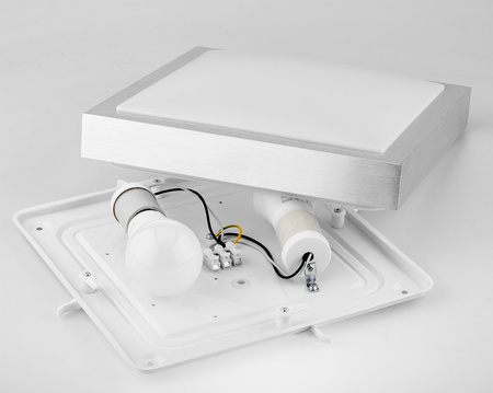 Plafon LED Oprawa Lampa Sufitowa Ścienna Kwadrat 2xE27 IP44