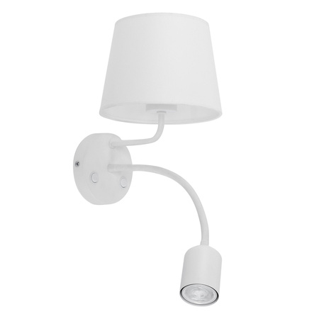 Lampa Ścienna Kinkiet MAJA WHITE Abażur Biała Klasyczna E27+GU10 1882 TK Lighting