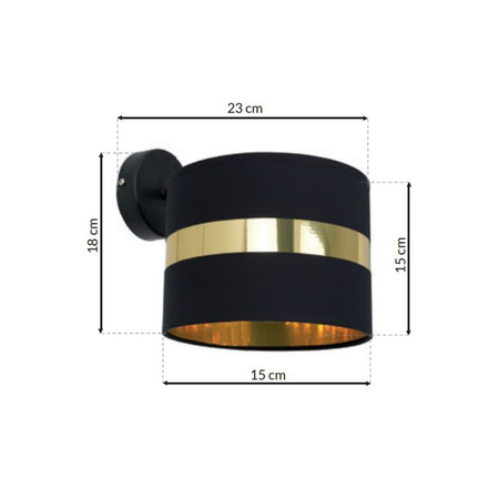 Lampa Ścienna Kinkiet PALMIRA Czarna Złota 1xE27 60W Milagro