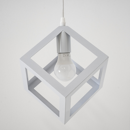 Lampa wisząca TALUS geometryczna kwadrat ZWIS do LED Biała 1x E27 LUMILED
