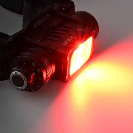 Latarka Czołowa LED 3 Barwy Światła 20W 2000lm 5000K Czarna IP67 Videx