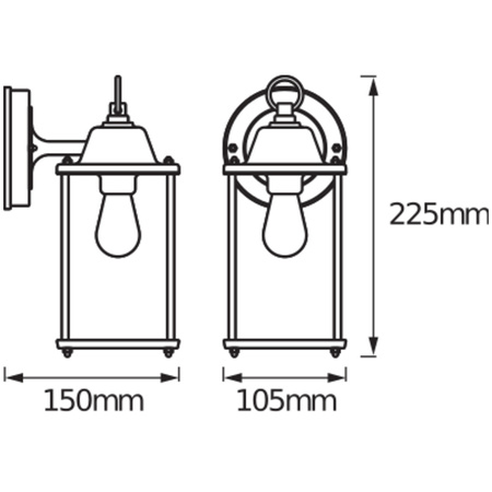 Kinkiet Ogrodowy Lampa Elewacyjna Zewnętrzna Latarnia E27 Czarny IP43 Endura Osram