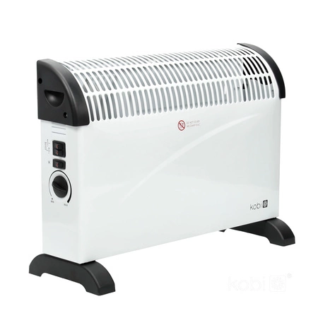 Grzejnik Konwektorowy Elektryczny z Regulacją 2000W TURBO Biało-Czarny Kobi