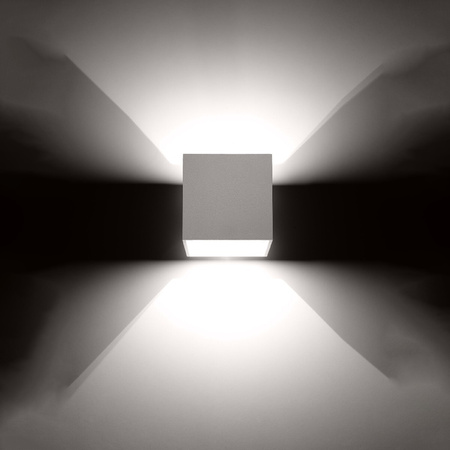 Lampa Ścienna Oprawa Natynkowa G9 Kwadratowa Biała Nowoczesna Quad Sollux