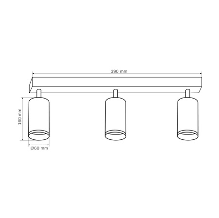 Oprawa Ścienno-Sufitowa Reflektor Punktowy 3x GU10 Czarna LONDON Sanico Goldlux