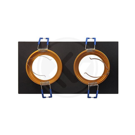 Oprawa Podtynkowa Halogenowa Spot 2x GU10 Prostokątna Czarna Biała Złota Matowa Gold Masterled