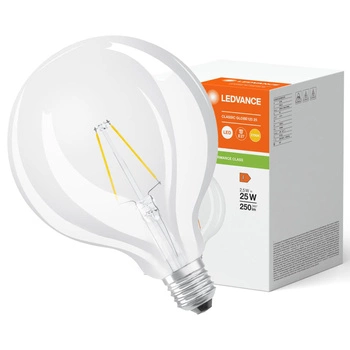 Żarówka LED Globe E27 G125 2,5W = 25W 250lm 2700K Ciepła 300° Filament LEDVANCE