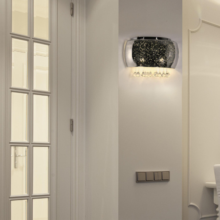 Lampa Ścienna Kinkiet oprawa JULIA szklana chrom kryształki 2x G9 GOLDLUX (Polux) 5901508317438