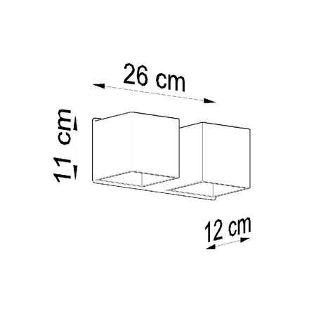 Lampa Ścienna Kinkiet 2x G9 Kwadratowa Szara Nowoczesna Quad Sollux