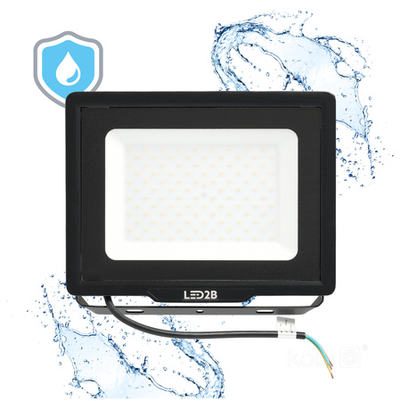 Naświetlacz LED Zewnętrzny Ogrodowy 100W 8500lm 4000K Neutralny 120° IP65 Czarny MH Kobi