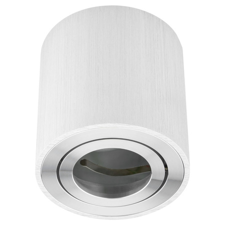 Oprawa Natynkowa HALOGENOWA Aluminiowa Chrom SPOT TUBA 8,4cm + Żarówka LED GU10 8W 3000K Lumiled