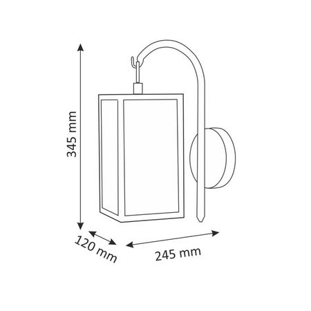 Kinkiet Ogrodowy Dół Lampa Elewacyjna Malmo E27 IP44 Grafit - GOLDLUX (Polux)