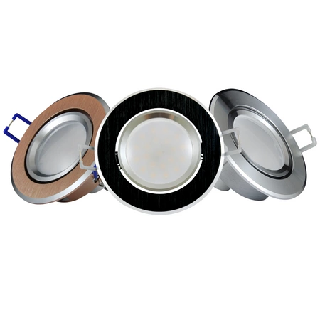 3x Oprawa sufitowa podtynkowa SUN OLAL srebrny połysk alu GOLDLUX (Polux) + LED GU10 3,5W