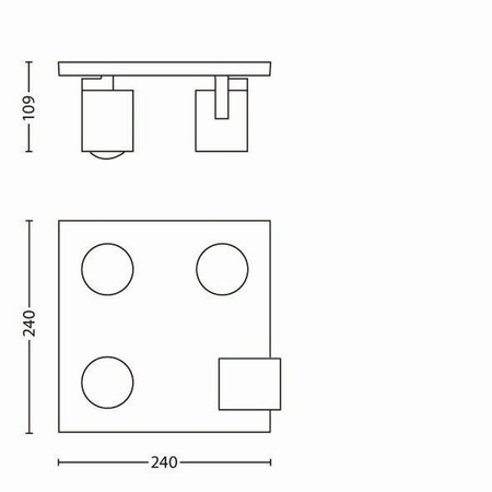 Lampa Sufitowa Reflektor Natynkowy 4x GU10 Biała Runner Philips
