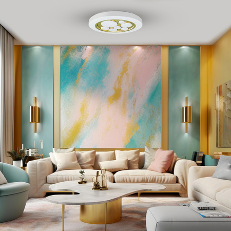 Plafon LED Lampa Sufitowa Natynkowa BUBBLES Złoty 30W Ø390 mm Milagro