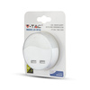 Lampka orientacyjna Lampka nocna LED 0.45W 3000K Z czujnikiem zmierzchu i portem USB Okrągła Biała Samsung Chip VT-84 V-TAC