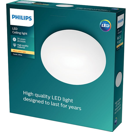 Lampa Sufitowa Plafon LED 24W 2500lm 2700K Biała Suede Philips