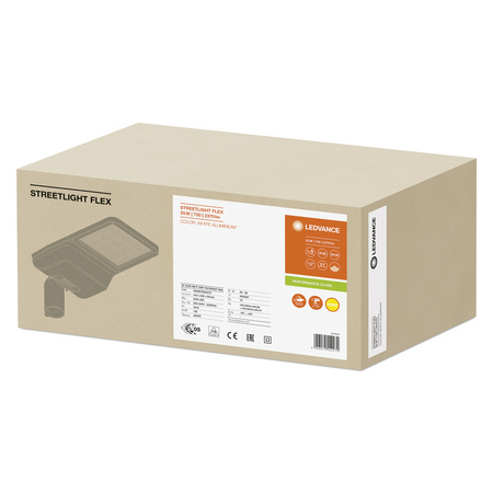 Lampa Uliczna LED Przemysłowa Oprawa Drogowa 25W 3370lm 3000K IP66 Biały Streetlight Flex Ledvance