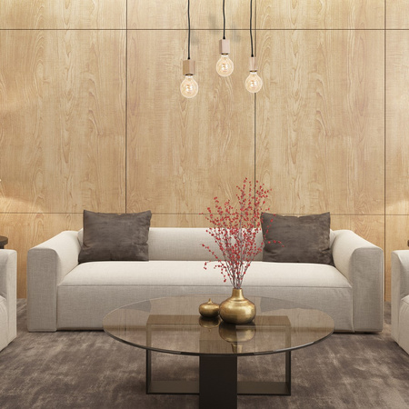 Lampa wisząca JACK 3xE27 Naturalne Drewno Minimalistyczny Wygląd MLP582 Milagro Drewno