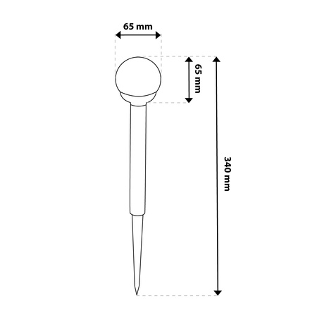 Lampa Solarna Ogrodowa LED Wbijana Kulka RGB IP44 34cm Czujnik Zmierzchu
