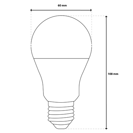 Żarówka LED E27 A60 8W = 60W 880lm 4000K Neutralna 260° LUMILED