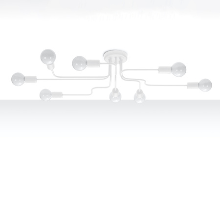 Lampa Sufitowa Oprawa Natynkowa Wisząca Zwis 8x E27 Żyrandol Nieregularna Biała Industrialna Vector Sollux