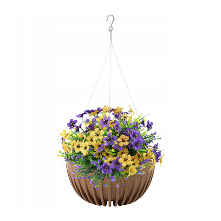 Doniczka Misa Dekoracyjna Donica Wisząca 24cm Ogrodowa Osłonka do Kwiatów Drewno ECO WOOD