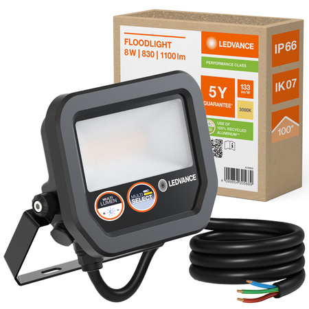 Naświetlacz LED Reflektor Zewnętrzny Lampa 10W 1100lm 3000K IP66 Czarny Floodlight Ledvance