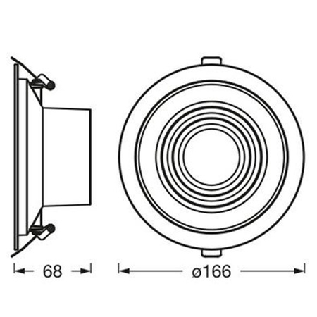 Lampa Punktowa LED Filament Oczko 9W 2700K Aluminium Spot Downlight Ripple LEDVANCE