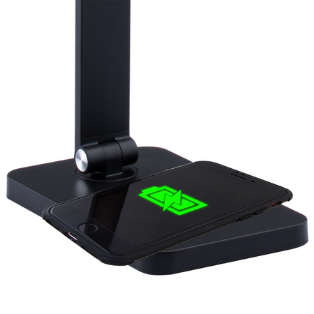 Lampka Biurkowa Nocna LED 7W 2700K-6000K CCT USB Ściemnialna Dotykowa Ładowarka QI