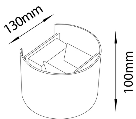 Kinkiet Ogrodowy Elewacyjny LED 2x3W 4000K Regulowany góra dół Czarny PINUS LUMILED