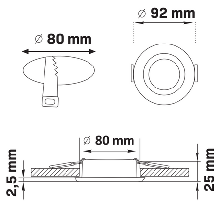 Oprawa Podtynkowa Punktowa Spot MR16 Biała 12V FALCO Sanico Goldlux