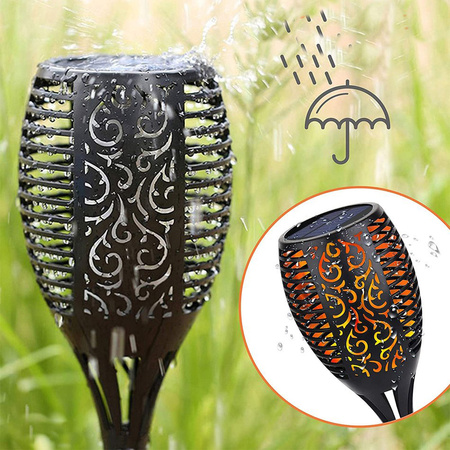 Lampa ogrodowa solarna DUŻA POCHODNIA LED efekt płomienia 1700K