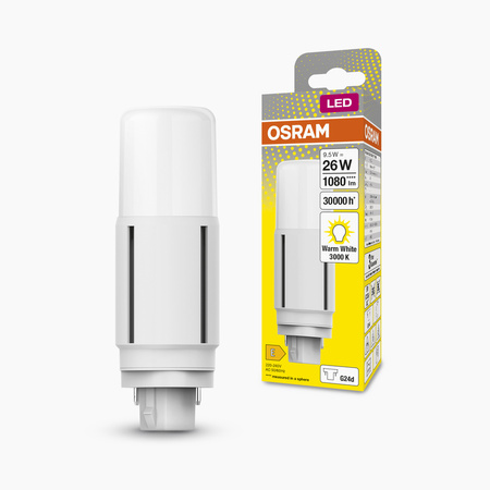 Świetlówka LED Jednostronna G24d 9.5W = 26W 1080lm 3000K Ciepła 300° DULUX LED D VT EM & AC Osram