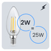 Żarówka LED E14 Świeczka B35 2W = 25W 249lm 3000K Ciepła 360° FILAMENT LUMILED
