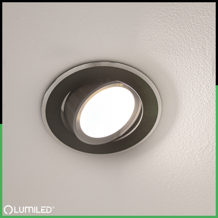 Oprawa Halogenowa Podtynkowa Lampa Sufitowa Okrągła Ruchoma GU10 MR16 Czarna TRIAM LUMILED