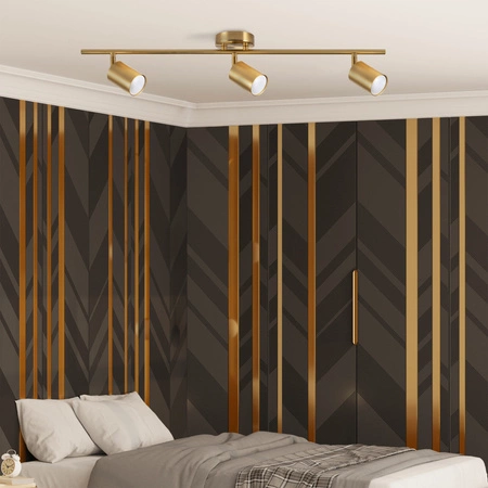 Oprawa Ścienno-Sufitowa Reflektor Punktowy 3x GU10 Złota GOLDI Sanico Goldlux
