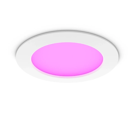 Panel LED Oprawa Podtynkowa Wpuszczana 12W 1500lm IP44 White and Color Ambiance RGB + TW Biała Inteligentna SMART Zigbee Bluetooth Slim Downlights Philips HUE