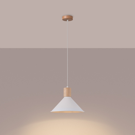 Lampa Sufitowa Wisząca Zwis E27 Geometryczna Biała Skandynawska Jaga Sollux