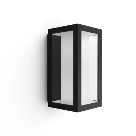 Kinkiet Ogrodowy LED Lampa Zewnętrzna Elewacyjna 15.8W 1180lm IP44 White and Color Ambiance RGB + TW Czarna Inteligentna SMART Zigbee Bluetooth Impress Philips HUE