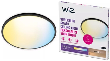 Plafon LED Lampa Sufitowa Natynkowa 32W CCT Czarny SMART WiFi WiZ