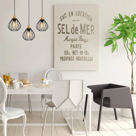 Lampa wisząca czarna MiLAGRO KANE 3x E27