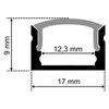 Profil Aluminiowy do LED KM36 Srebrny Natynkowy 2m + Przesłona przezroczysta + Zaślepki