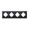 Ramka Pozioma do Gniazdek Poczwórna Natynkowa Czarna BINERA VIDEX