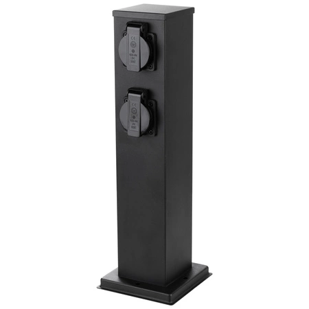 Słupek Ogrodowy IBERI Zewnętrzny Stojący 230V 40cm 4x Gniazdo Sieciowe LUMILED