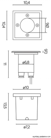 Oprawa Najazdowa Dogruntowa Pabla 4725 B Kwadratowa GU10 IP67 Su-Ma